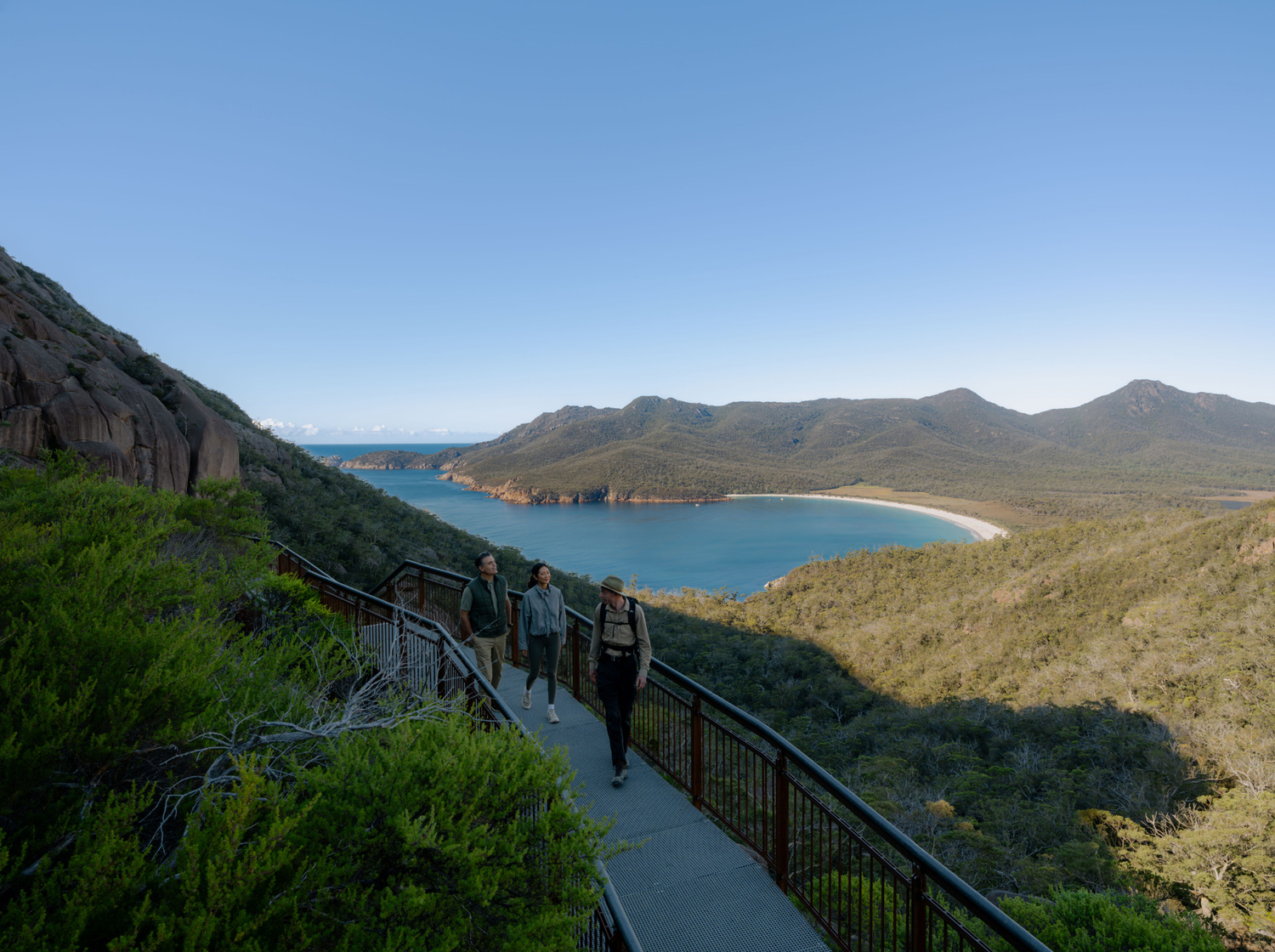 Nature, Outdoors, Promontory, Water, Scenery, Shoe, Person, Hat, Sea, Railing