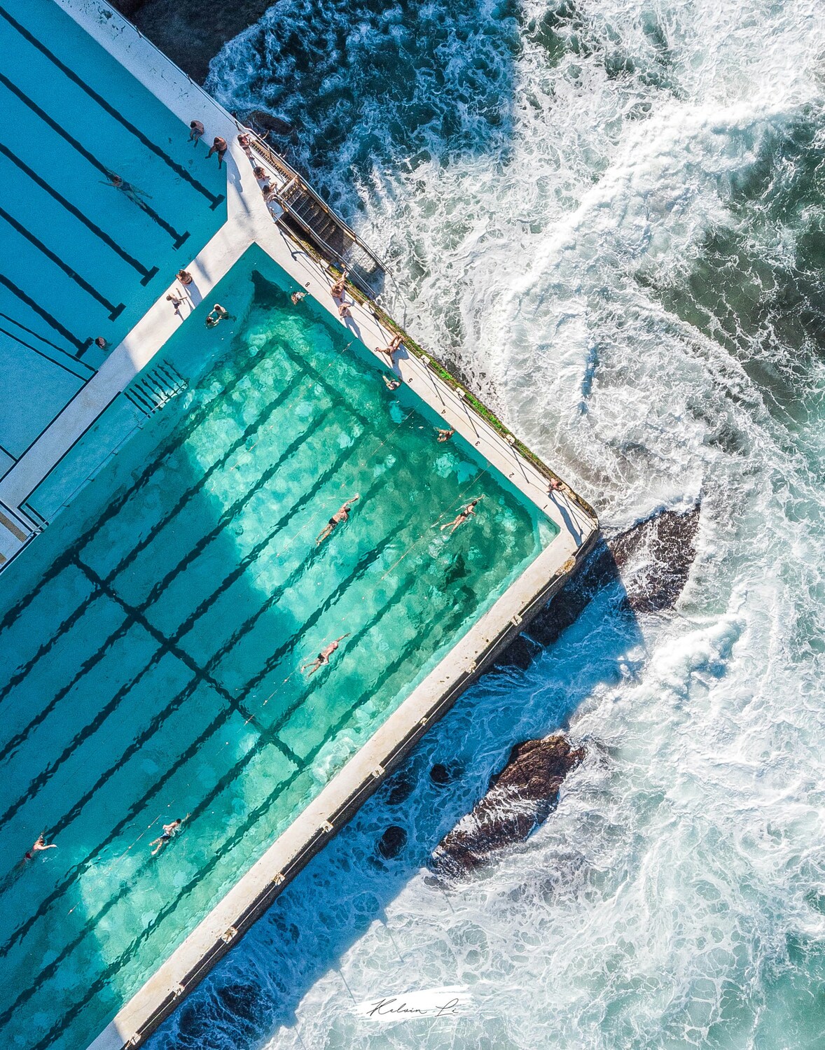 Pool, Water, Swimming Pool, Outdoors, Aerial View, Person, Nature, Sea