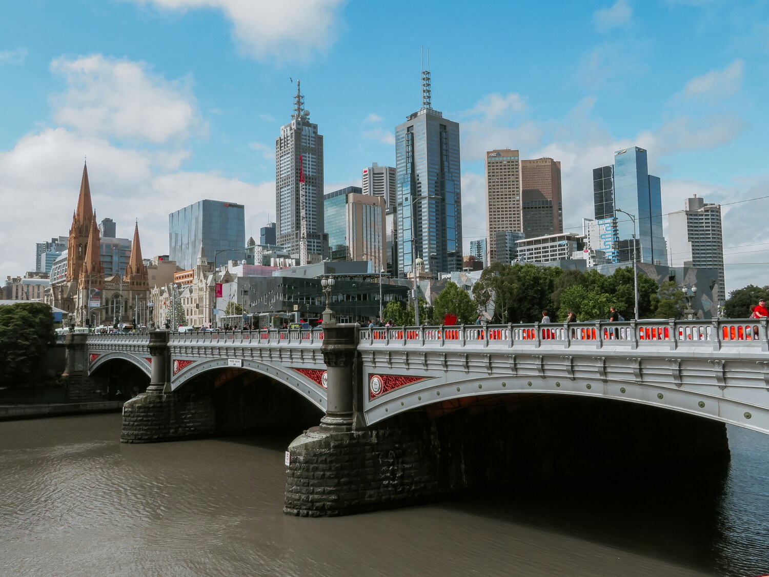 City, Metropolis, Urban, Cityscape, Arch, Office Building, Person, Car, Waterfront, Outdoors
