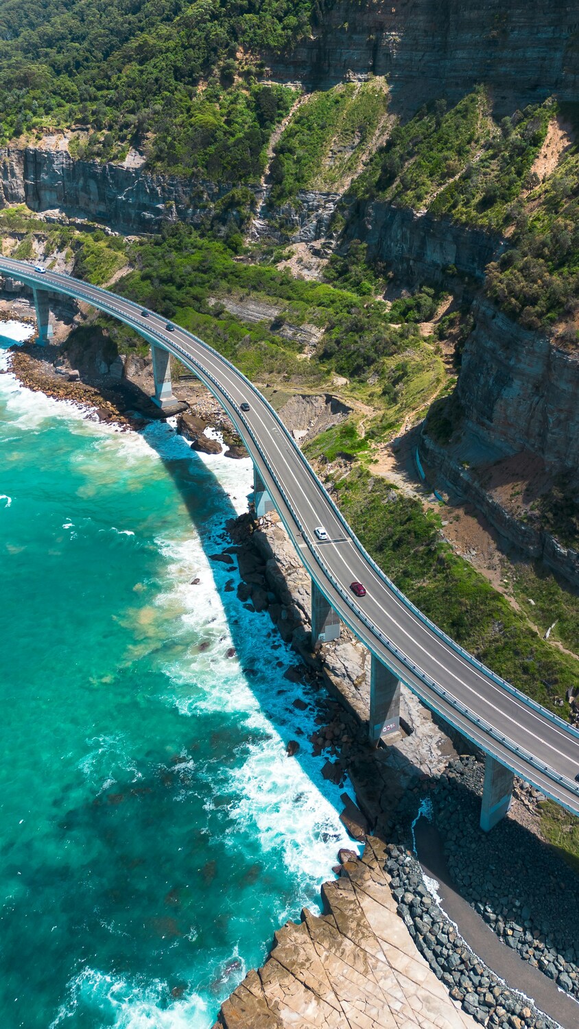 Outdoors, Road, Bridge, Nature, Sea, Water, Aerial View, Coast, Shoreline, Cityscape