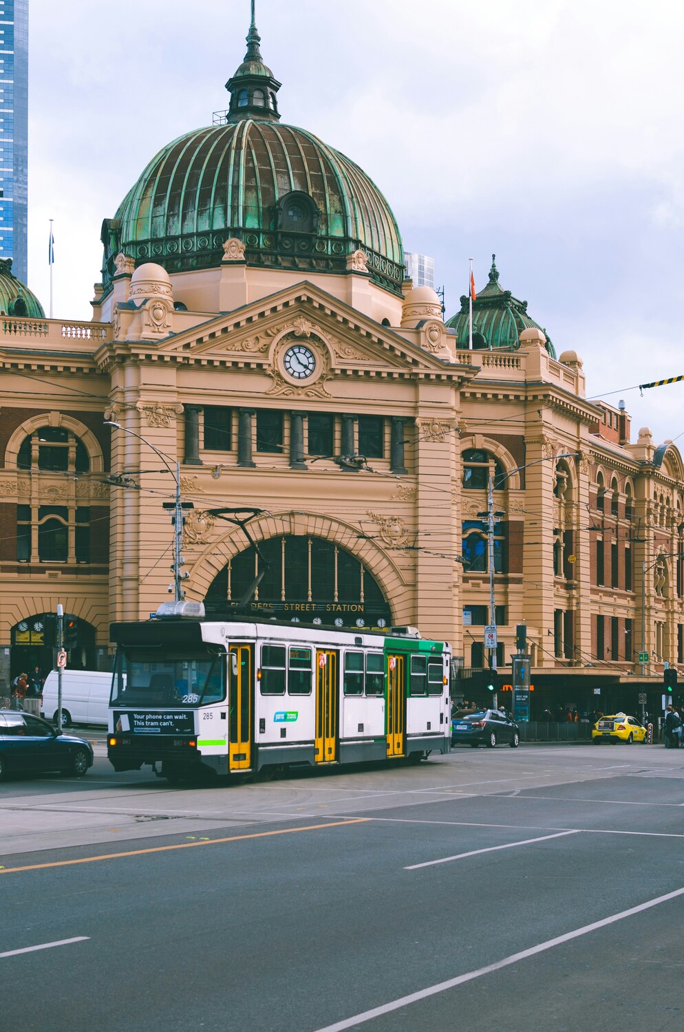 City, Urban, Car, Cityscape, Dome, Traffic Light, Person, Bus, Clock Tower, Metropolis