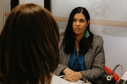 Conversation, Person, Interview, Adult, Female, Woman, Crowd, Head