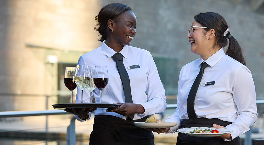 Person, Waiter, Adult, Female, Woman, Accessories, Formal Wear, Tie