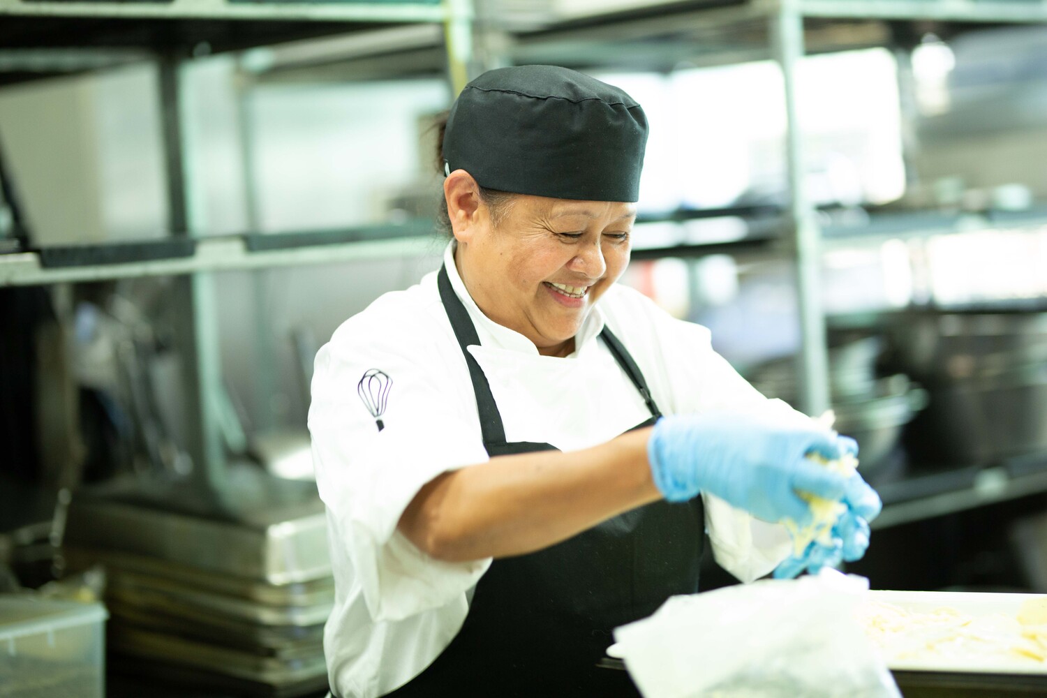 Clothing, Glove, Chef, Person, Adult, Male, Man, Face, Head, Hat