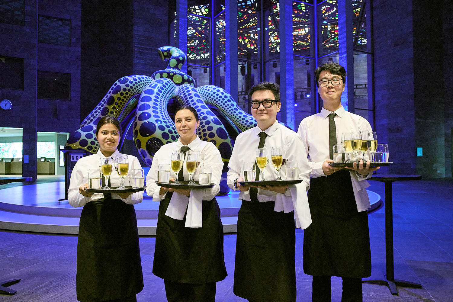 Adult, Female, Person, Woman, Male, Man, People, Face, Waiter, Glasses