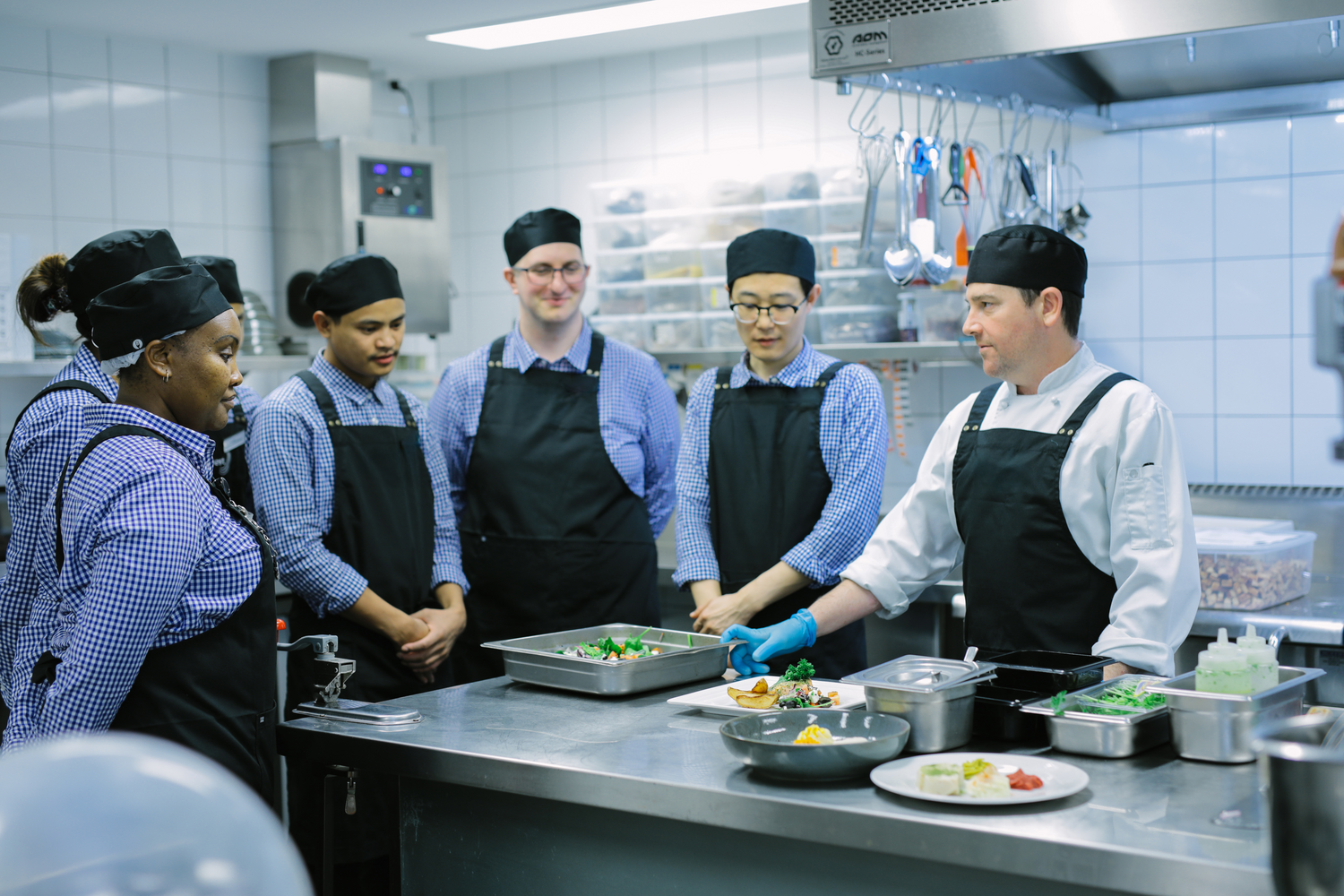 Glove, Adult, Male, Man, Person, Hat, Glasses, Helmet, Box, Plate