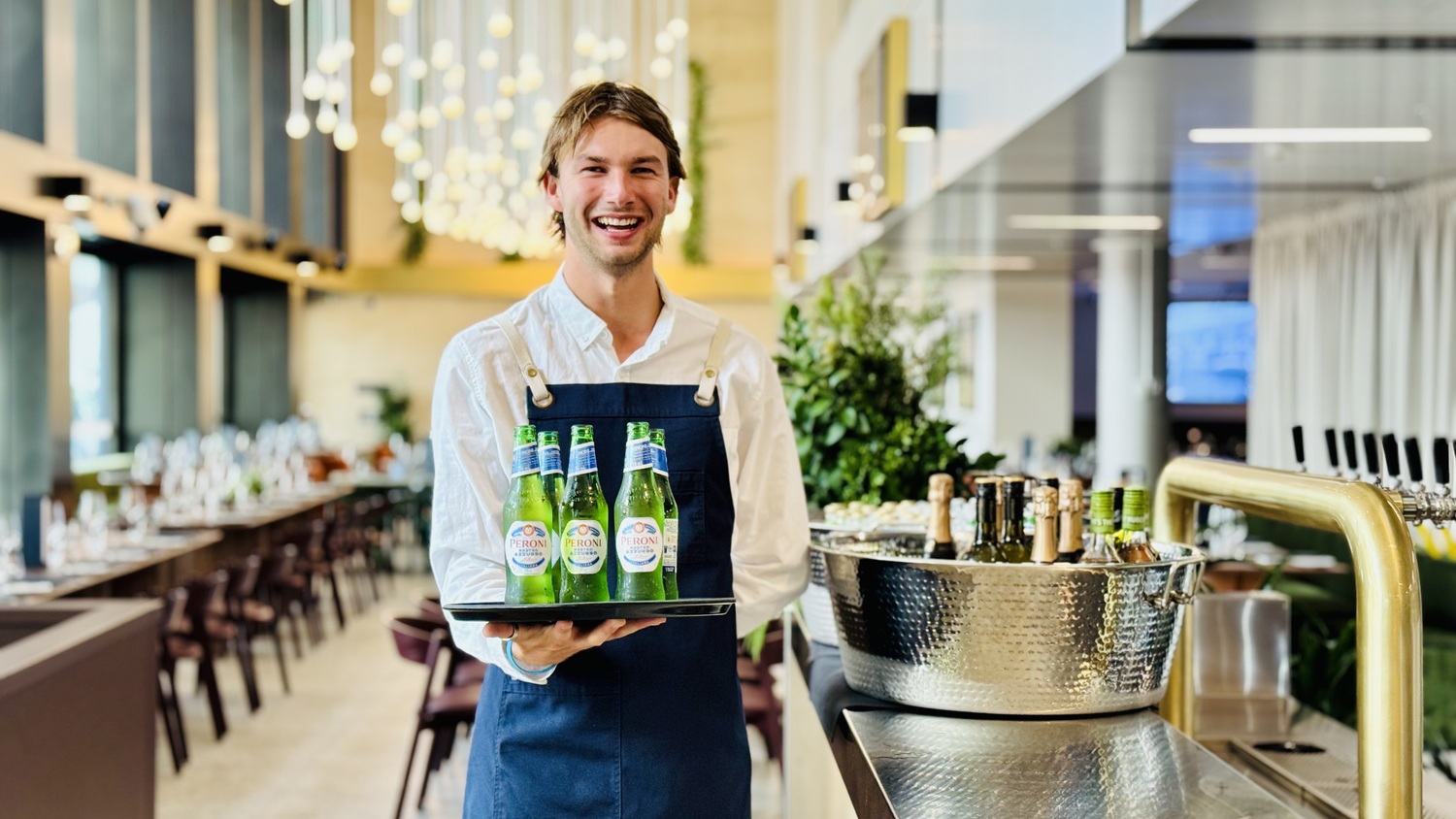 Person, Waiter, Adult, Male, Man, Face, Head, Hardware, Monitor, Screen