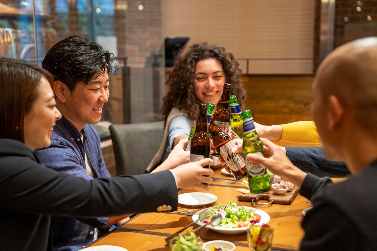 Alcohol, Beer, Adult, Female, Person, Woman, Indoors, Restaurant, Face, Bottle