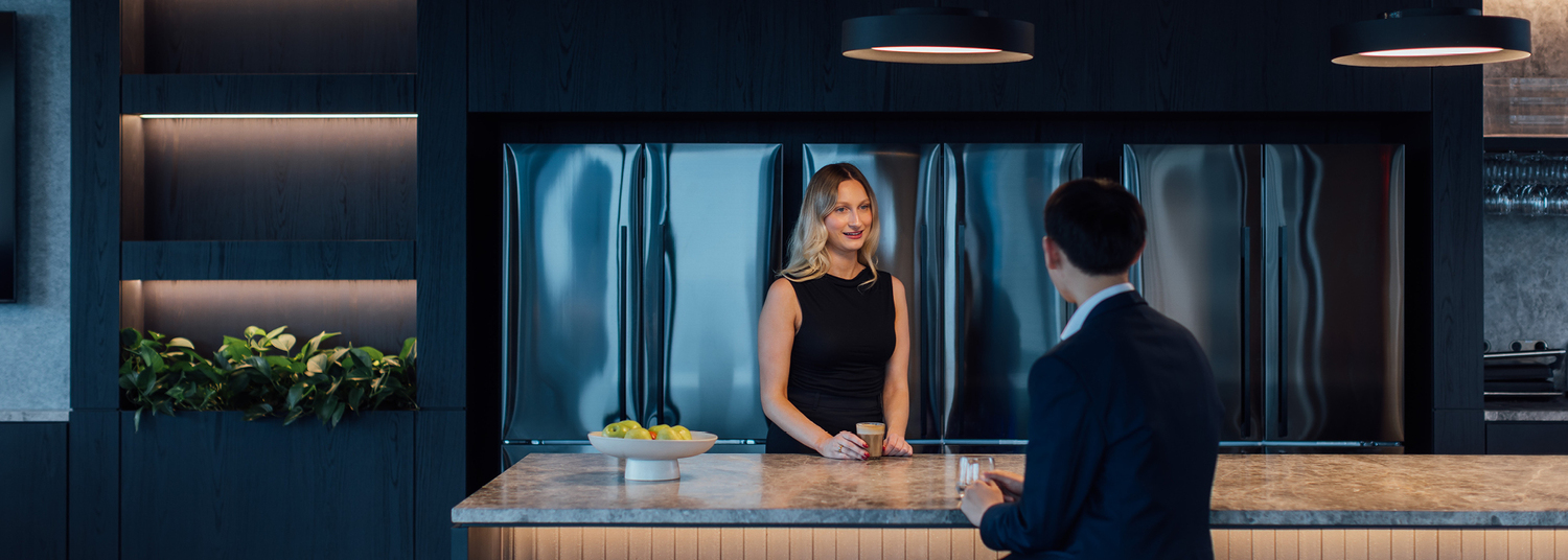 Adult, Female, Person, Woman, Male, Man, Interior Design, Conversation, Suit, Face