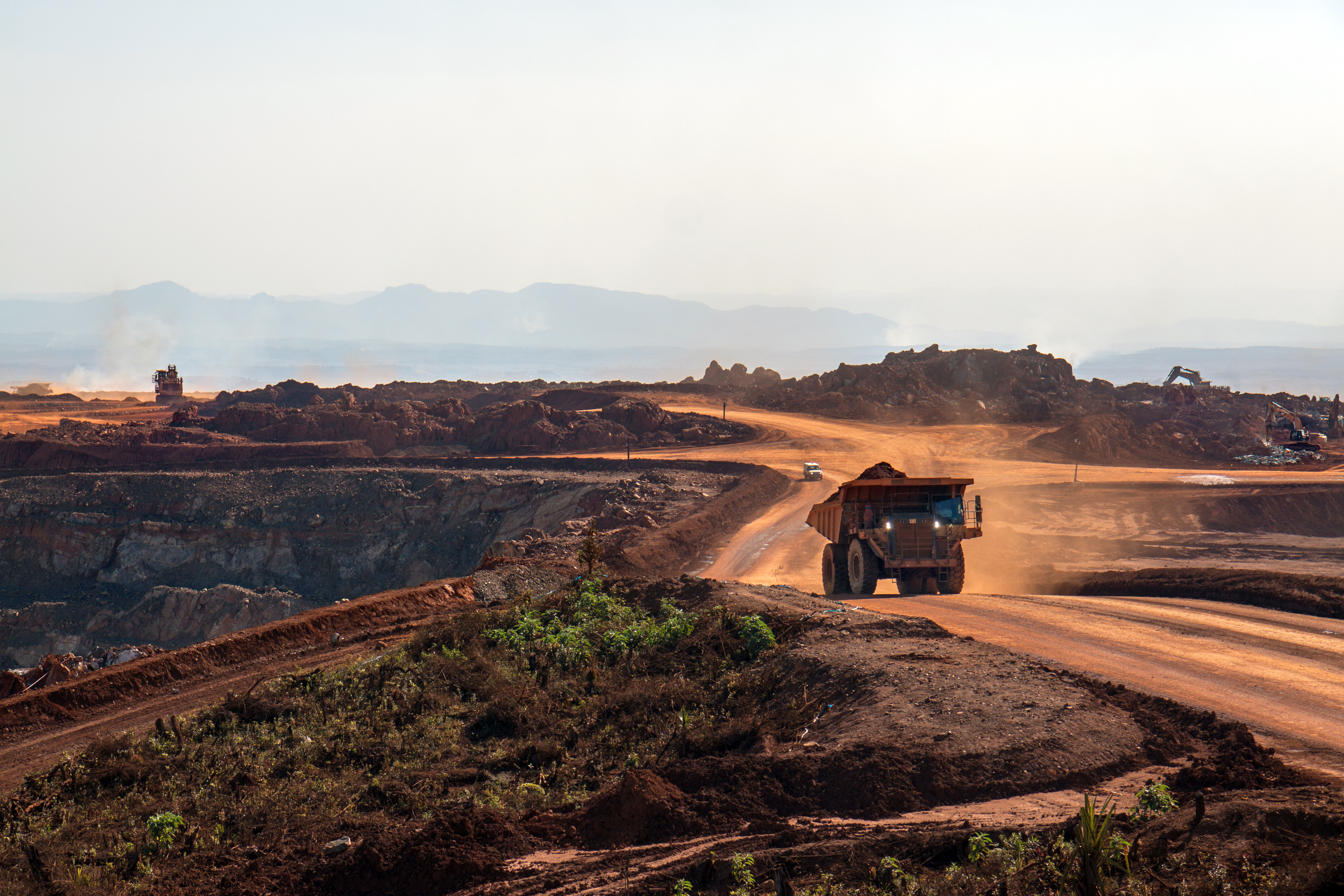Soil, Truck, Road, Mining, Outdoors, Nature, Windmill, Wheel, Car, Person