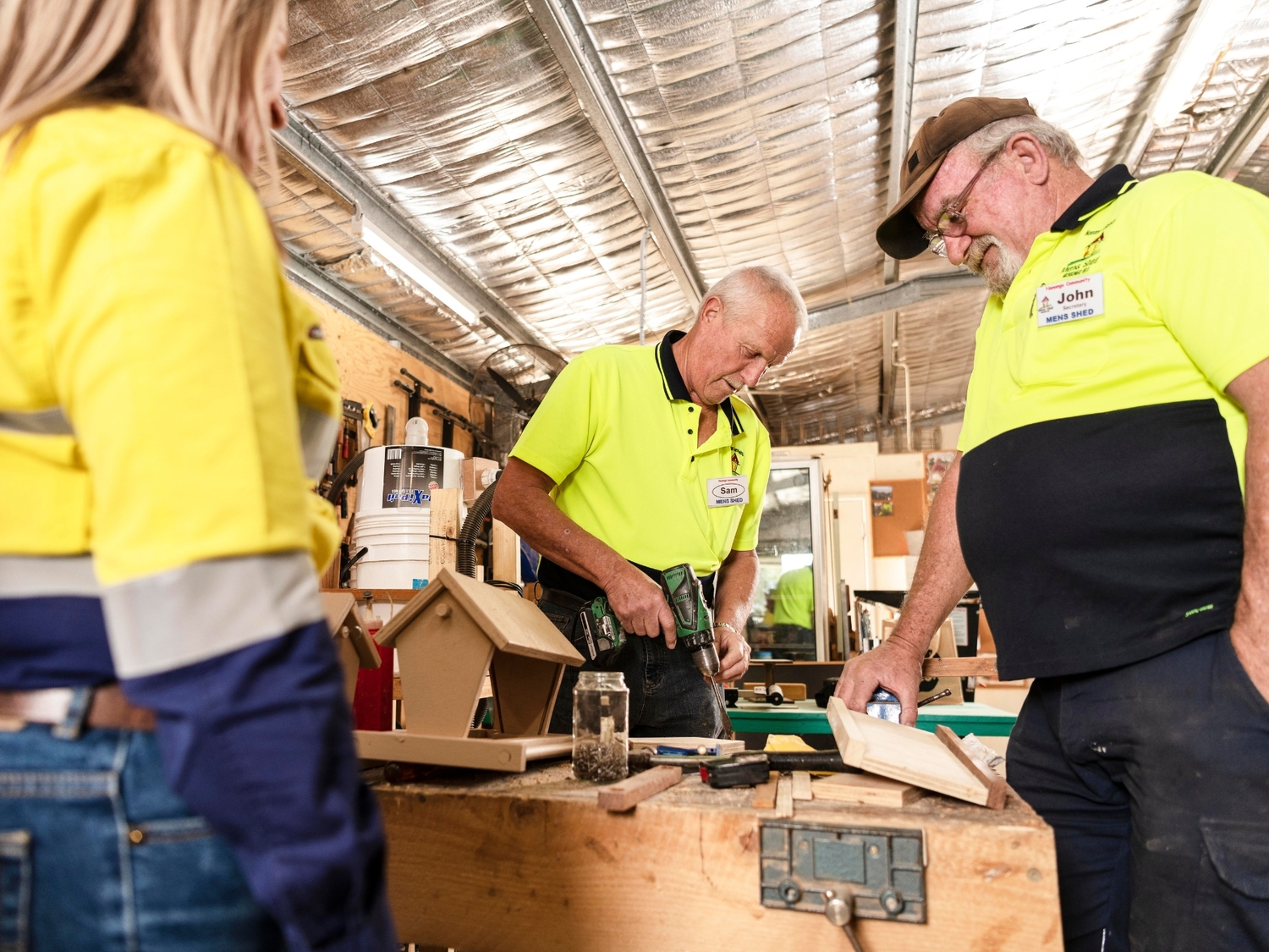 Adult, Male, Man, Person, Hat, Plywood, Belt, Female, Woman, Glasses