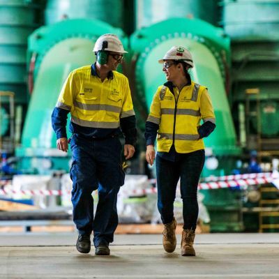 Person, Worker, Hardhat, Helmet, Vest, Walking, Pants, Adult, Male, Man