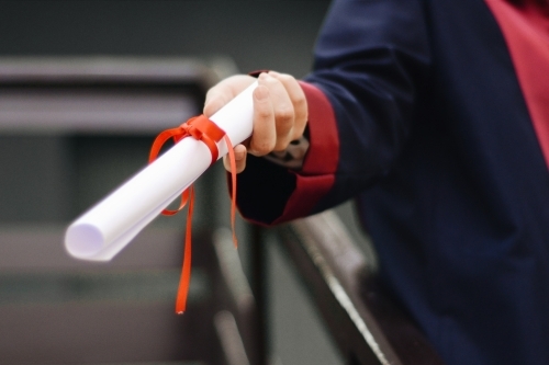 People, Person, Finger, Adult, Male, Man, Text, Graduation, Handrail, Baton