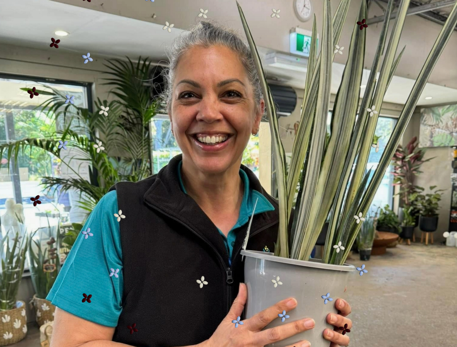 Adult, Female, Person, Woman, Plant, Potted Plant, Face, Happy, Head, Smile